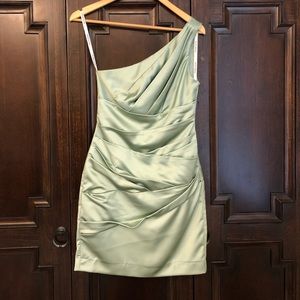 One shoulder mid-length Brides Maid dress